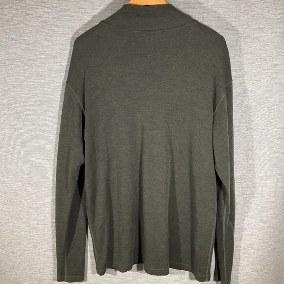 Mens SmartWool Dark Green 1/4 Zip Merino Top, Size XXL - Picture 2 of 4